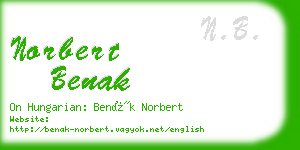 norbert benak business card